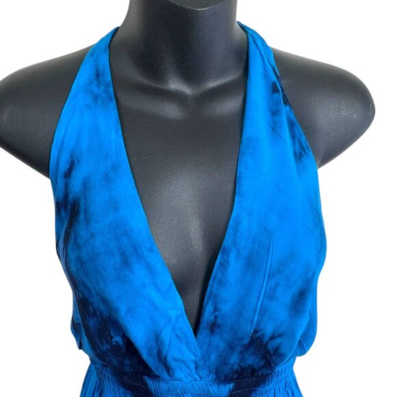 Young Fabulous Broke Brooks Blue Dream Wash Halter Maxi Dress - Picture 2 of 8